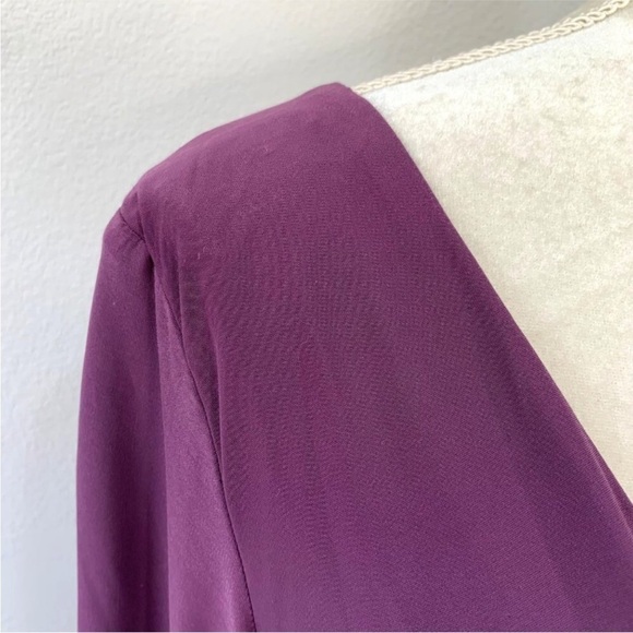 Alfred Sung Mikado 3/4 Sleeve V-Neck‎ Maxi Dress Purple Size 8 Bridesmaid - Picture 10 of 10